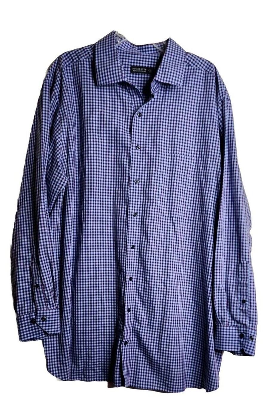 Rochester Egyptian Cotton Button Up Shirt 36/37T 19 Neck Mens XXL Multicolor